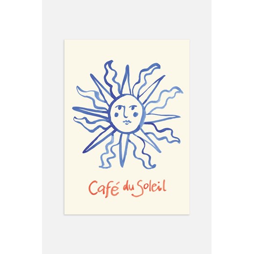 H & M - Cafe Du Soleil Plakat - Pomarańczowy ze sklepu H&M w kategorii Dekoracje ścienne - zdjęcie 169907647