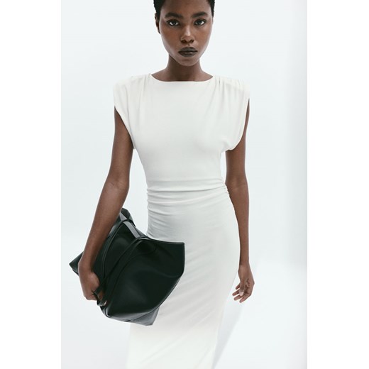 H & M - Sukienka z watowanymi ramionami - Beżowy H & M XS H&M
