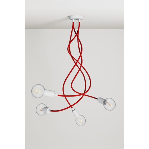 H & M - Lampa Sufitowa Flex Z 4 Żarówkami - Czerwony ze sklepu H&M w kategorii Lampy wiszące - zdjęcie 169907848