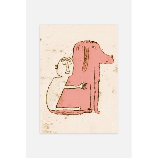 H & M - Dog And Cuddle Plakat - Różowy ze sklepu H&M w kategorii Plakaty - zdjęcie 169907905