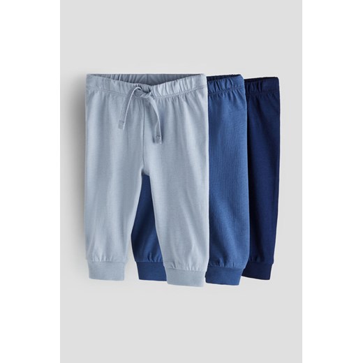 H & M - Joggersy z bawełnianego dżerseju 3-pak - Niebieski ze sklepu H&M w kategorii Spodnie i półśpiochy - zdjęcie 169907956