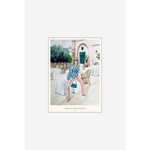 H & M - Amalie Hovgesen - Pink Pants - Biały ze sklepu H&M w kategorii Dekoracje ścienne - zdjęcie 169908045