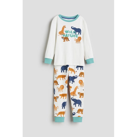 H & M - Dżersejowa piżama - Biały ze sklepu H&M w kategorii Piżamy dziecięce - zdjęcie 169908115