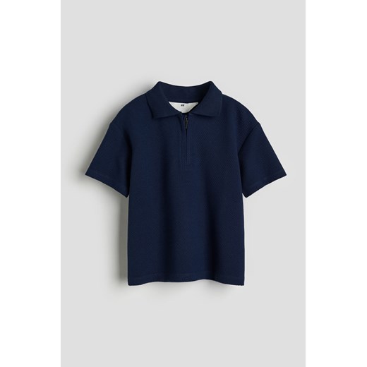 H & M - Top polo z suwakiem - Niebieski ze sklepu H&M w kategorii T-shirty chłopięce - zdjęcie 169908127
