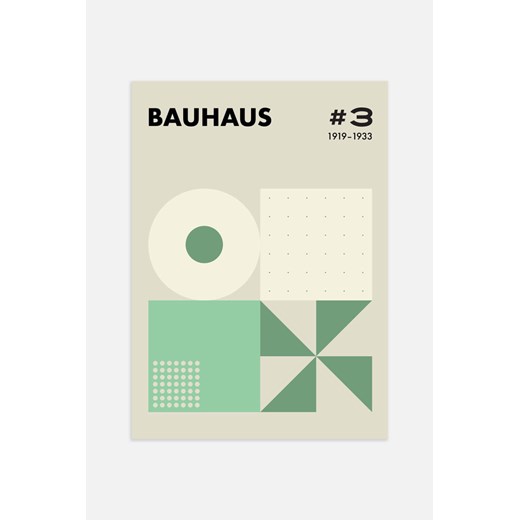 H & M - Bauhaus Geometry Green Plakat - Zielony ze sklepu H&M w kategorii Plakaty - zdjęcie 169908296