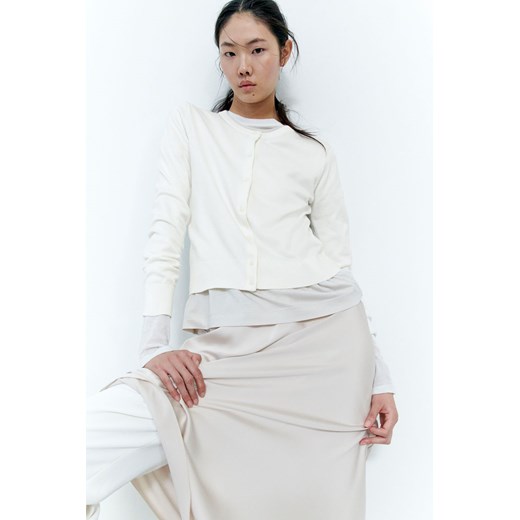 H & M - Cienki kardigan - Biały ze sklepu H&M w kategorii Swetry damskie - zdjęcie 169908458