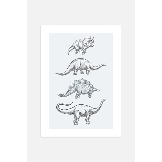 H & M - Dinosaurs Plakat - Niebieski ze sklepu H&M w kategorii Plakaty - zdjęcie 169908596