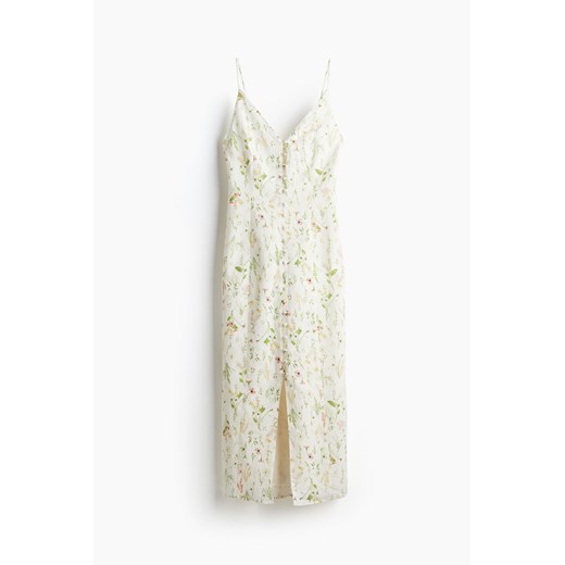 H & M - Sukienka z domieszką lnu - Biały H & M 42 H&M