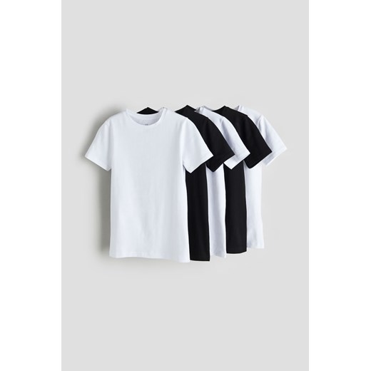 H & M - T-shirt z bawełnianego dżerseju 5-pak - Biały ze sklepu H&M w kategorii T-shirty chłopięce - zdjęcie 169908765
