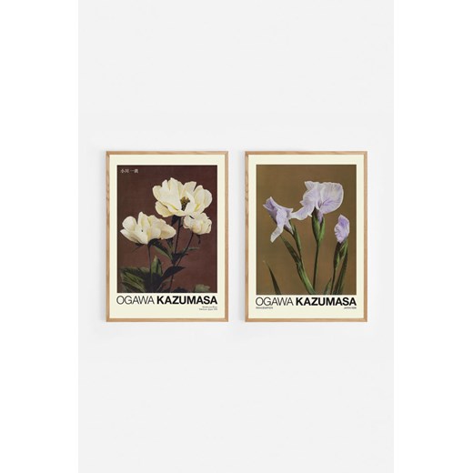 H & M - Japanese Flowers Poster Set - Brązowy ze sklepu H&M w kategorii Plakaty - zdjęcie 169908777