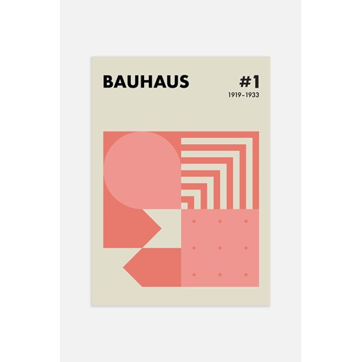 H & M - Bauhaus Geometry Red Plakat - Czerwony ze sklepu H&M w kategorii Plakaty - zdjęcie 169908866
