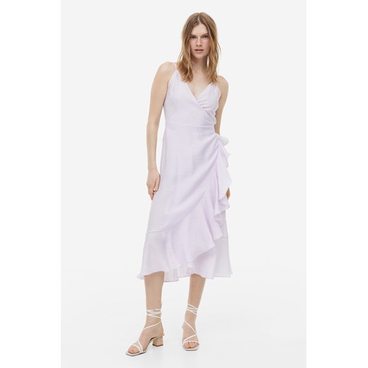 H & M - Kopertowa sukienka z falbaną - Fioletowy ze sklepu H&M w kategorii Sukienki - zdjęcie 169908896