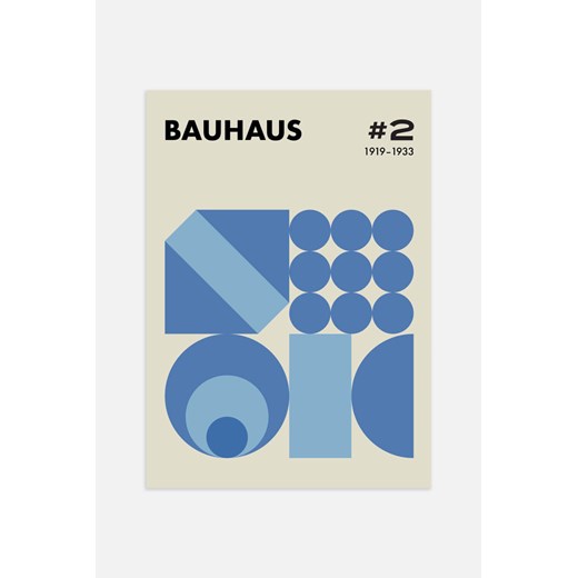 H & M - Bauhaus Geometry Blue Plakat - Niebieski ze sklepu H&M w kategorii Plakaty - zdjęcie 169908937