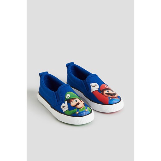 H & M - Wsuwane buty sportowe z nadrukiem - Niebieski ze sklepu H&M w kategorii Trampki dziecięce - zdjęcie 169908956
