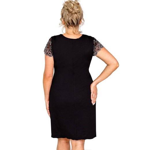 Koszula nocna damska z koronką plus size Emma, Kolor czarny, Rozmiar 4XL, Donna ze sklepu Primodo w kategorii Koszule nocne - zdjęcie 169910629