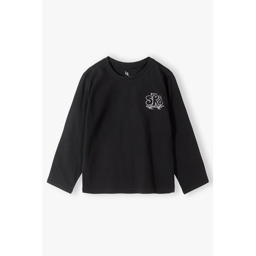 Czarna bluzka z długim rękawem chłopięca z bawełny ze sklepu 5.10.15 w kategorii T-shirty chłopięce - zdjęcie 169910916