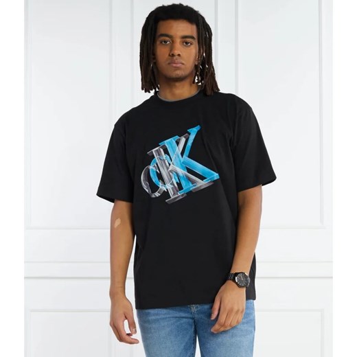 T-shirt męski Calvin Klein w nadruki z krótkim rękawem 