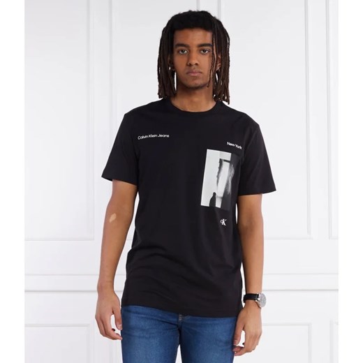 T-shirt męski Calvin Klein z krótkim rękawem z napisem bawełniany 