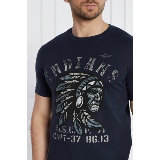 Granatowy t-shirt męski Aeronautica Militare