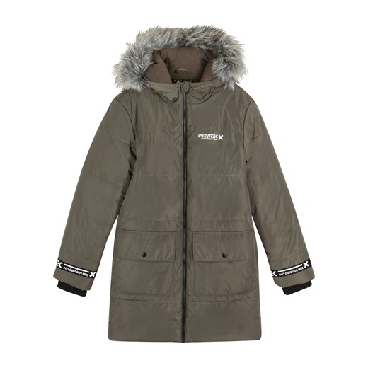 Parka zimowa chłopięca z odpinanym sztucznym futerkiem 116/122 bonprix