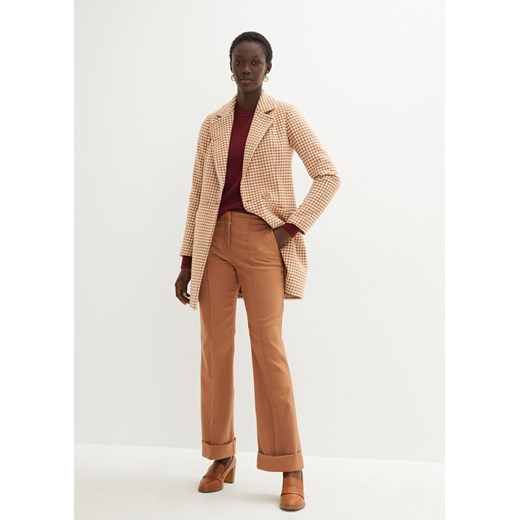 Płaszcz w pepitkę, z materiału z domieszką wełny 50 okazja bonprix