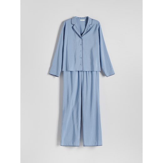 Reserved - Dwuczęściowa piżama z wiskozy - jasnoniebieski Reserved XL Reserved