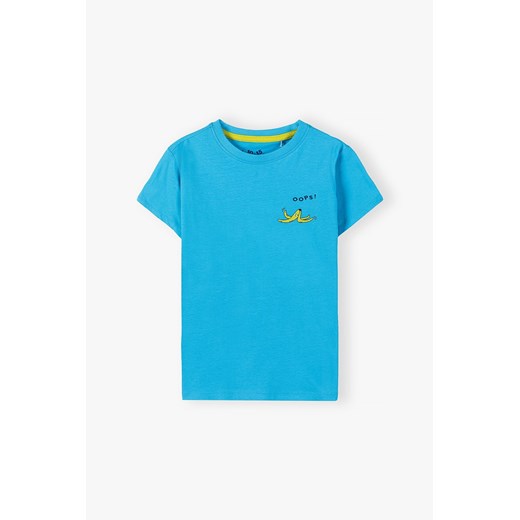 Bawełniany T-shirt z miękkim nadrukiem - niebieskie 5.10.15. 134 5.10.15