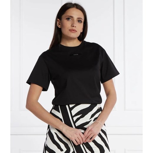 Calvin Klein T-shirt MICRO LOGO | Regular Fit ze sklepu Gomez Fashion Store w kategorii Bluzki damskie - zdjęcie 169960565