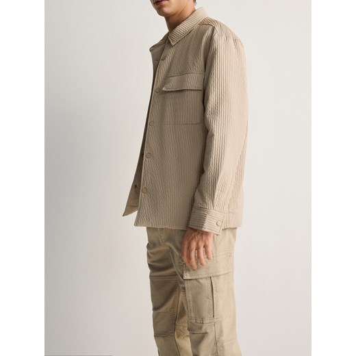 Reserved - Spodnie cargo slim fit - beżowy Reserved L Reserved