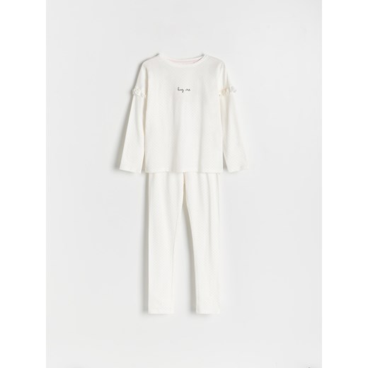 Reserved - Dwuczęściowa piżama z nadrukiem - złamana biel ze sklepu Reserved w kategorii Piżamy dziecięce - zdjęcie 169966158
