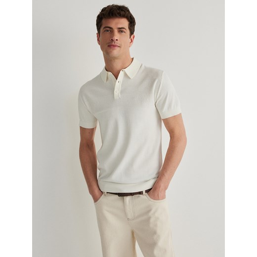 Reserved - Sweter polo - biały Reserved M Reserved