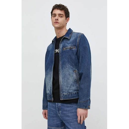 Guess Originals kurtka jeansowa męska kolor granatowy przejściowa ze sklepu ANSWEAR.com w kategorii Kurtki męskie - zdjęcie 169967046