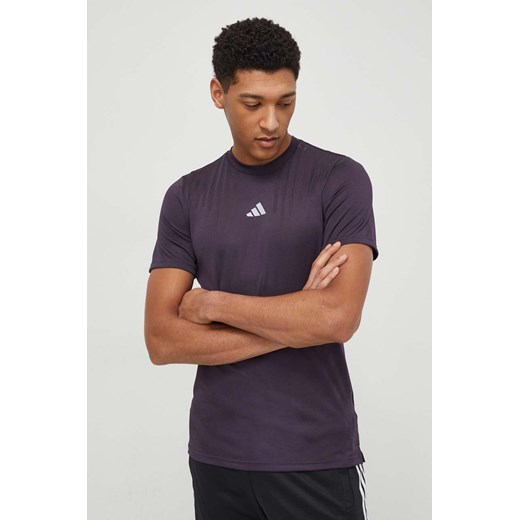 adidas Performance t-shirt treningowy HIIT kolor fioletowy gładki IL7131 ze sklepu ANSWEAR.com w kategorii T-shirty męskie - zdjęcie 169967479