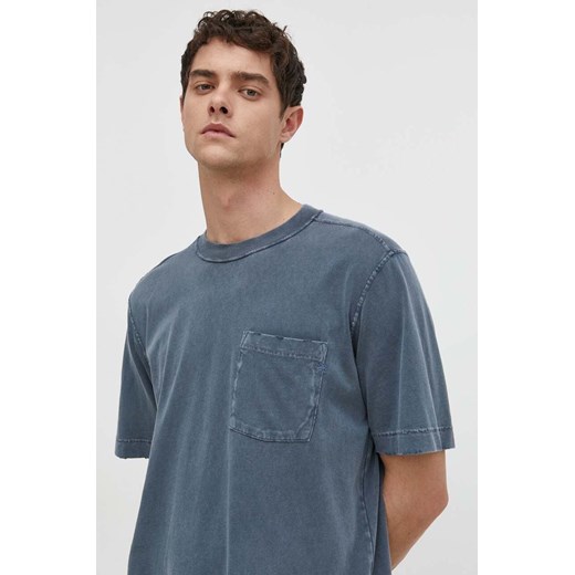 Abercrombie &amp; Fitch t-shirt bawełniany męski kolor granatowy gładki ze sklepu ANSWEAR.com w kategorii T-shirty męskie - zdjęcie 169967508