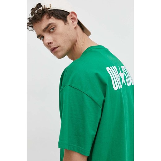 T-shirt męski Converse zielony bawełniany 
