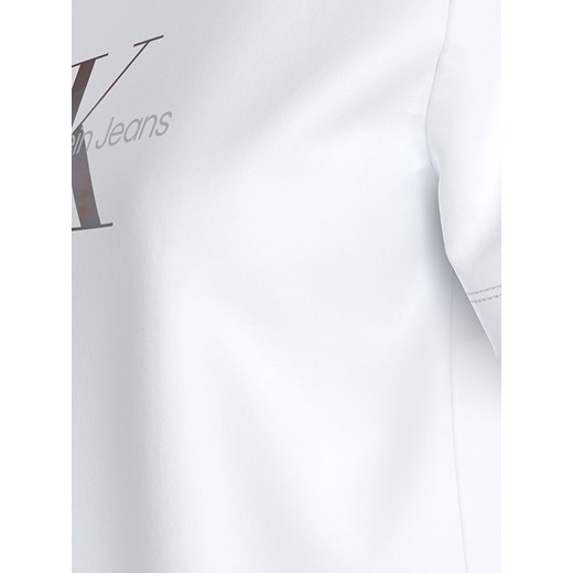 Calvin Klein bluzka damska z okrągłym dekoltem biała z krótkim rękawem 