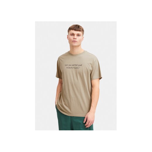 Solid T-Shirt Inam 21108141 Beżowy Regular Fit ze sklepu MODIVO w kategorii T-shirty męskie - zdjęcie 169973668