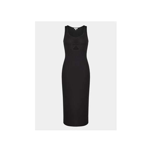 Sukienka czarna BRAVE SOUL elegancka dopasowana na ramiączkach midi