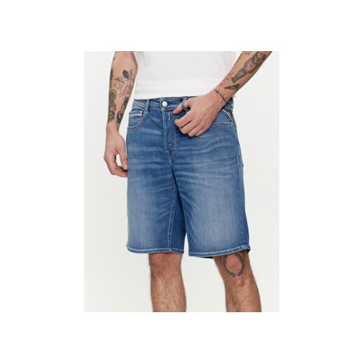 Replay Szorty jeansowe M1072 .000.573 Niebieski Regular Fit ze sklepu MODIVO w kategorii Spodenki męskie - zdjęcie 169974307