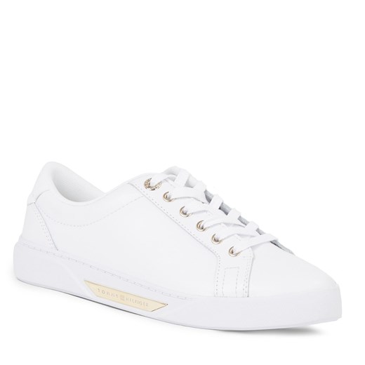 Sneakersy Tommy Hilfiger Golden Hw Court Sneaker FW0FW07560 White/Gold 0K7 Tommy Hilfiger 41 eobuwie.pl