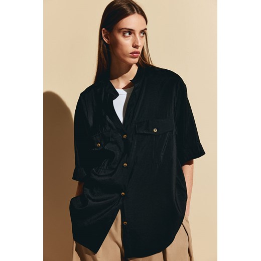 H & M - Koszula utility z domieszką modalu - Czarny ze sklepu H&M w kategorii Koszule damskie - zdjęcie 169992318