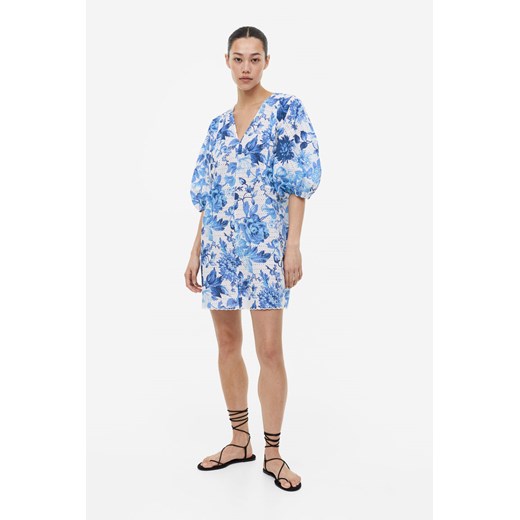 H & M - Sukienka z haftem angielskim - Niebieski ze sklepu H&M w kategorii Sukienki - zdjęcie 169992526