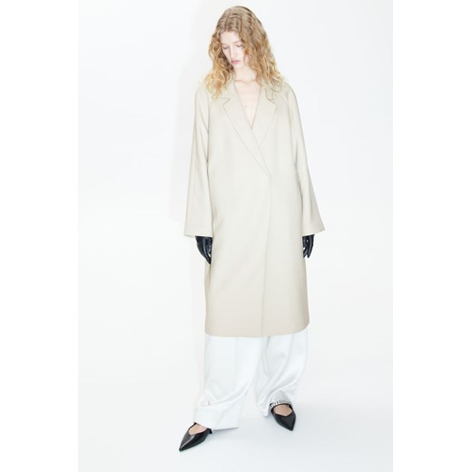 H & M - Dwurzędowy płaszcz midi - Beżowy ze sklepu H&M w kategorii Płaszcze damskie - zdjęcie 169992527