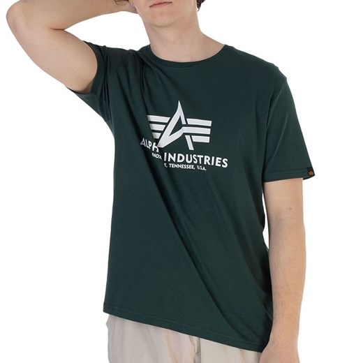 Koszulka Alpha Industries Basic T-shirt 100501610 - zielona ze sklepu streetstyle24.pl w kategorii T-shirty męskie - zdjęcie 169994116
