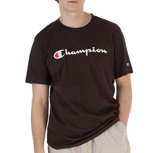 Koszulka Champion Embroidered Script Logo 219206-MS548 - brązowa ze sklepu streetstyle24.pl w kategorii T-shirty męskie - zdjęcie 169994138