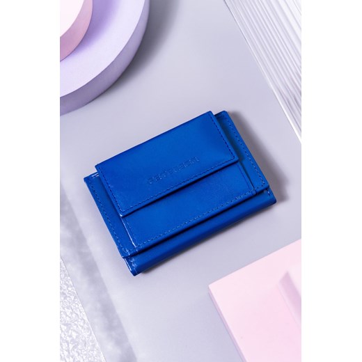 Mały, skórzany portfel damski z systemem RFID Protect Peterson- niebieski ze sklepu 5.10.15 w kategorii Portfele damskie - zdjęcie 169994189