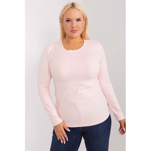 Jasnoróżowa dopasowana bluzka damska plus size ze sklepu 5.10.15 w kategorii Bluzki damskie - zdjęcie 169994406