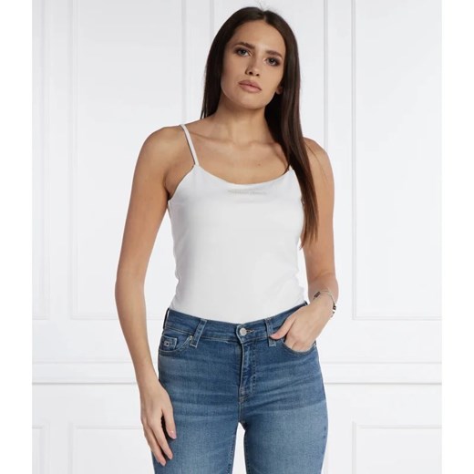 Bluzka damska biała Tommy Jeans z elastanu
