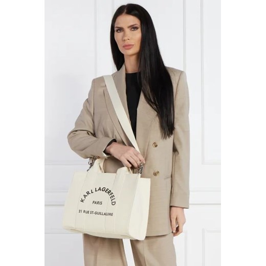 Shopper bag Karl Lagerfeld na ramię mieszcząca a6 matowa 