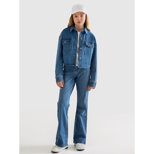 Koszula dziewczęca jeansowa o krótkim fasonie niebieska Dani 243 ze sklepu Big Star w kategorii Koszule dziewczęce - zdjęcie 169995797